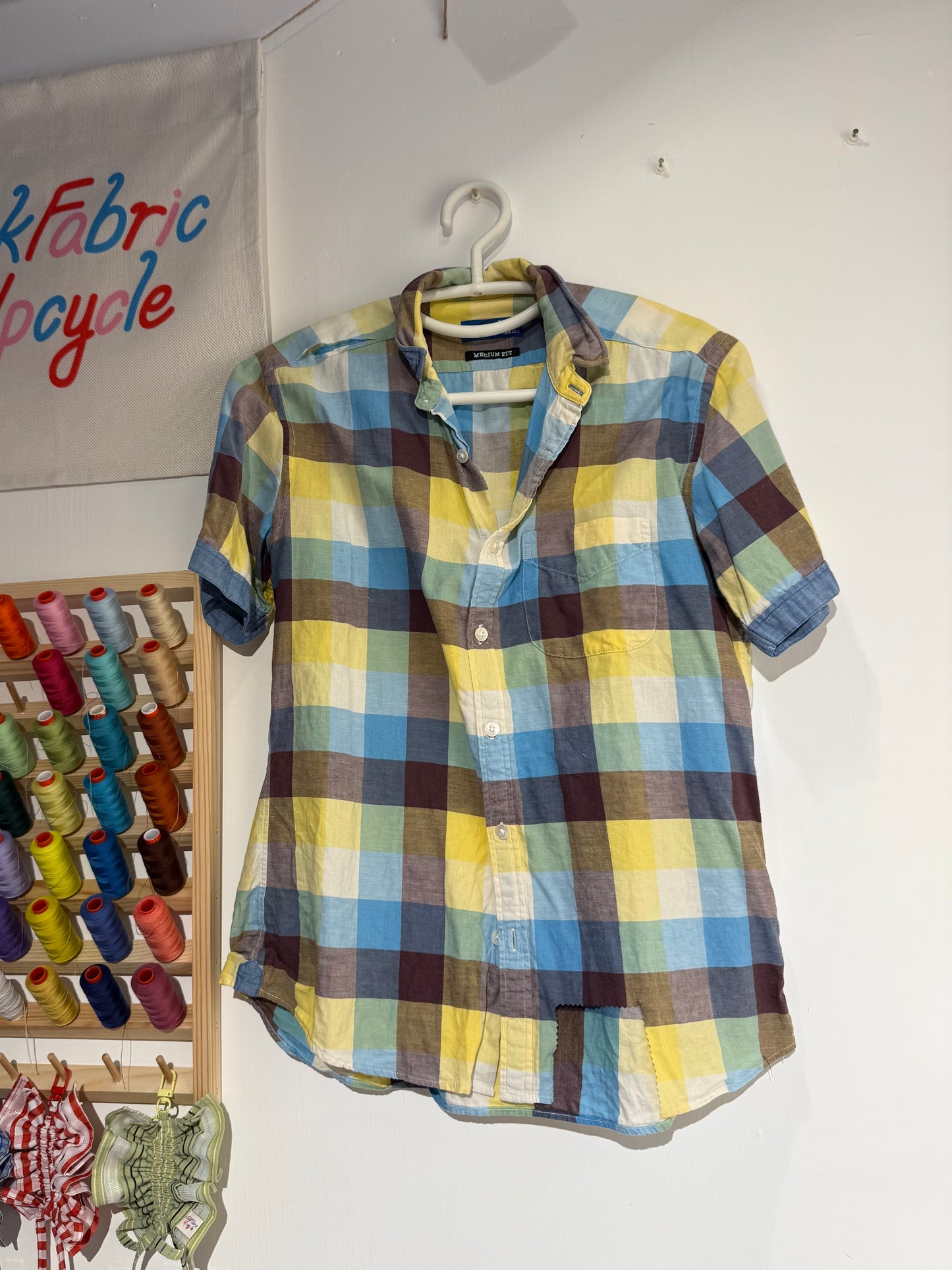 Ruffled Crossbody Bag (M Size | Yellow, Blue & Brown)