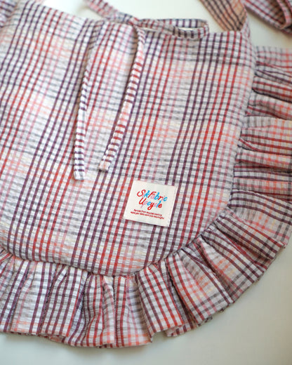 Ruffled Crossbody Bag (M Size | Purple & Pink)