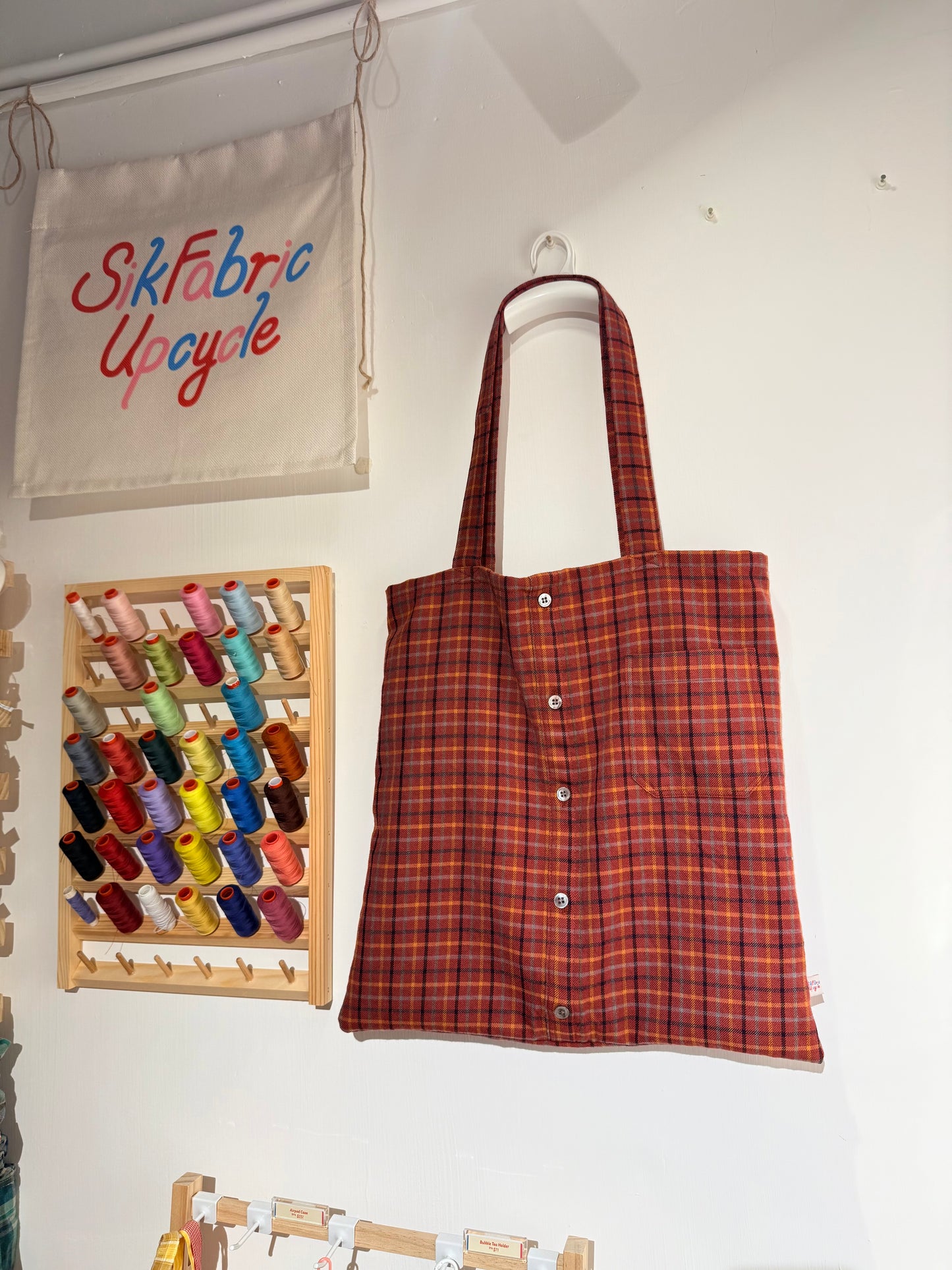 Shirt Style Totebag (Brownish Pink)