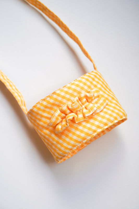 Bubble Tea Holder（Yellow Gingham）