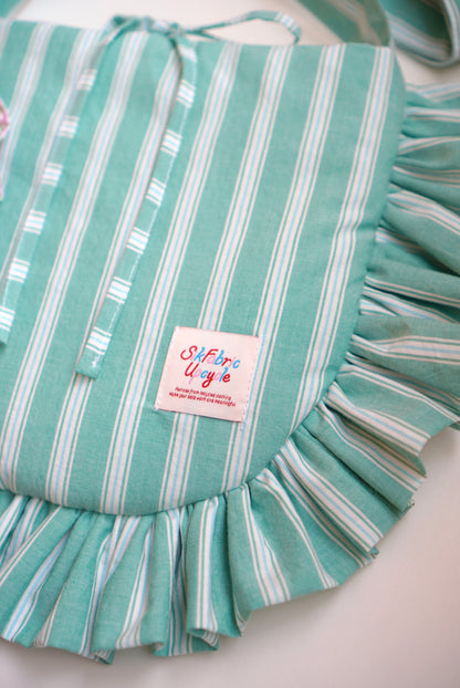 Ruffled Crossbody Bag (M Size | Lake Green)