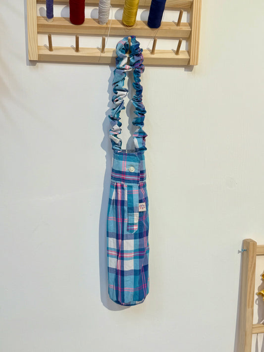 Sleeve Bottle Bag (Blue with Pink Stripes)