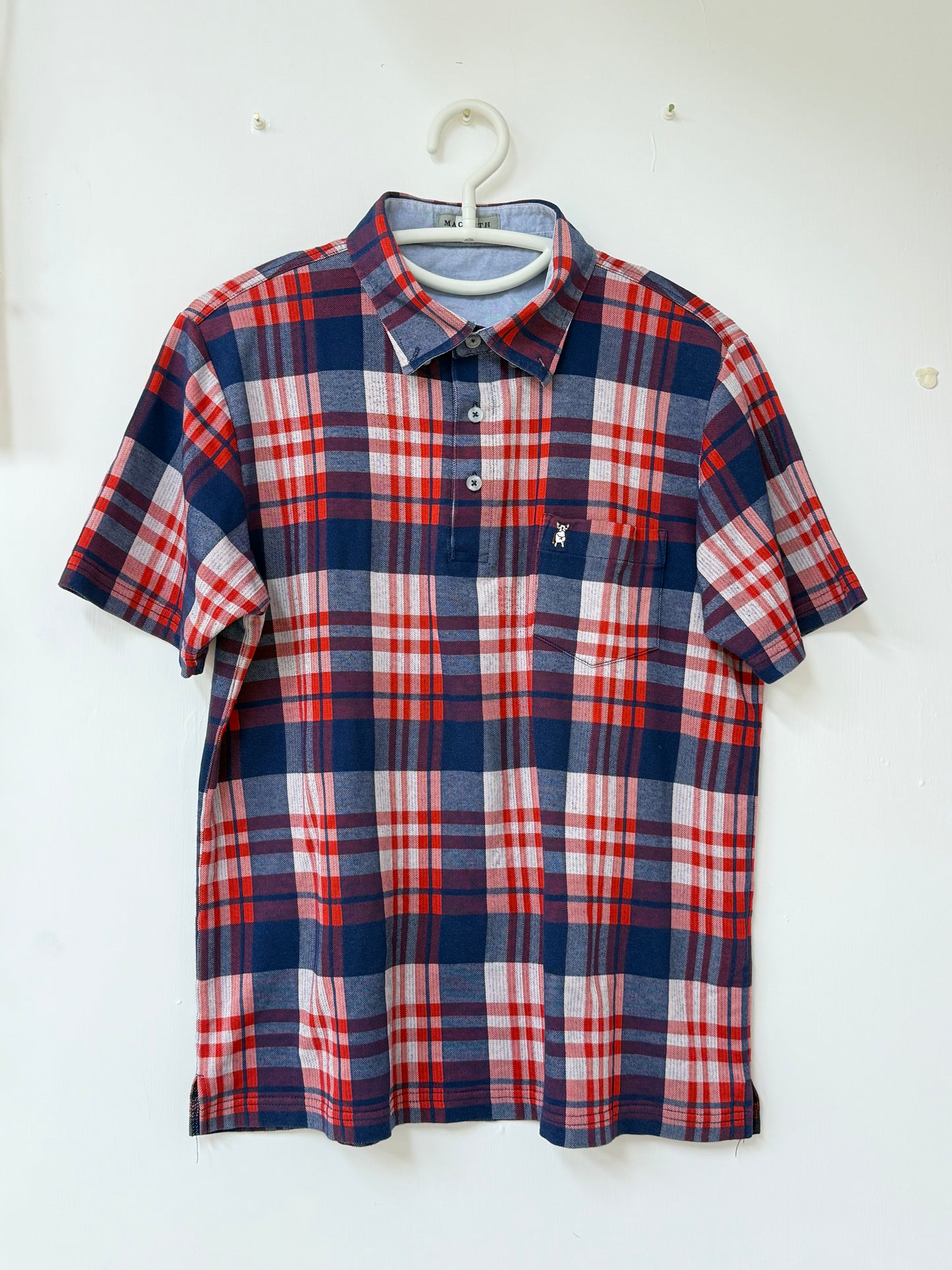 Polo Style Ruffled Totebag (Red & Blue Tartan)