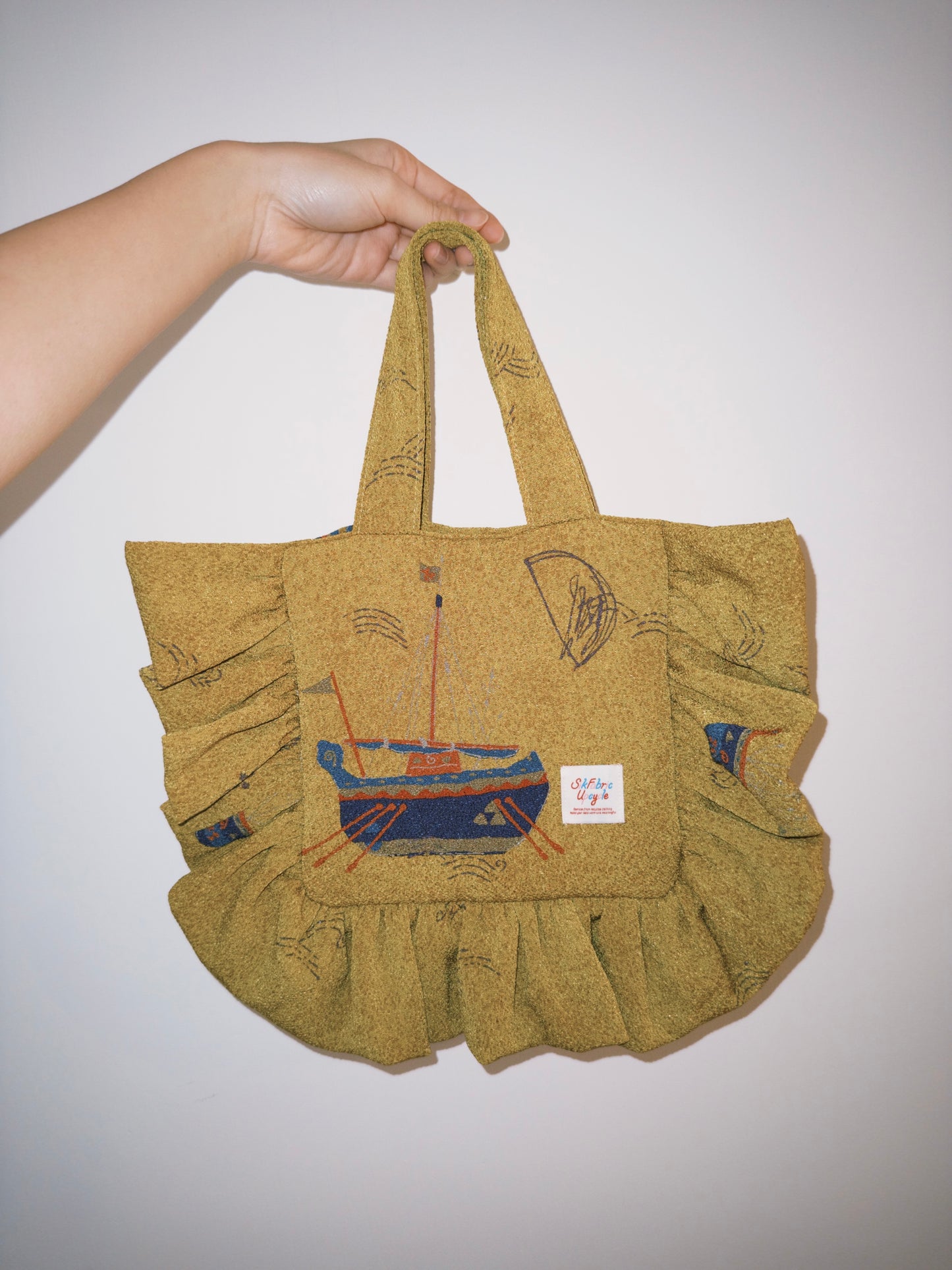 Ruffled Handbag | Ginger Yellow