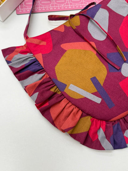 Ruffled Crossbody Bag (L Size | Geometric Purple)