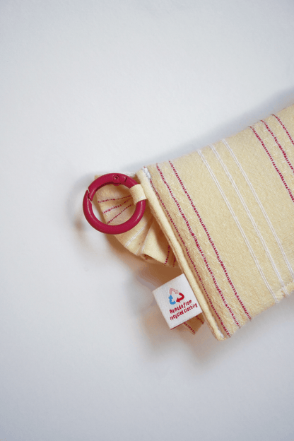 Ruffled AirPods Pouch （AirPods Pro2/Pro3 | 綁結款 | Yellow with Pink Stripes）