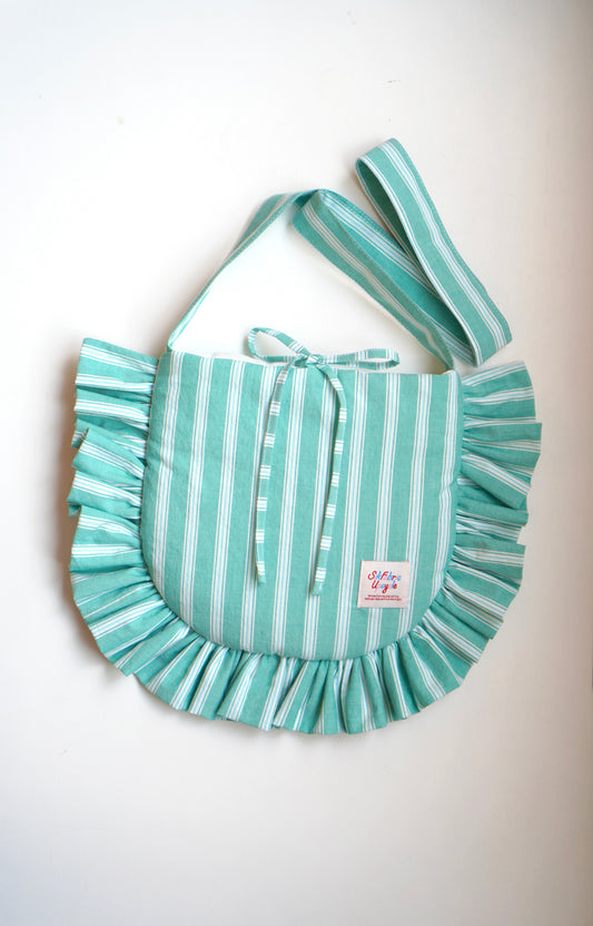 Ruffled Crossbody Bag (M Size | Lake Green)