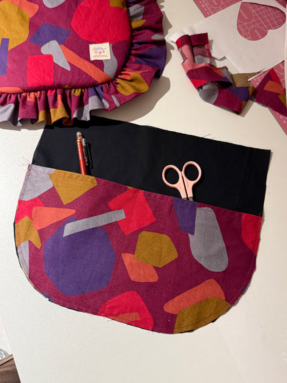 Ruffled Crossbody Bag (L Size | Geometric Purple)