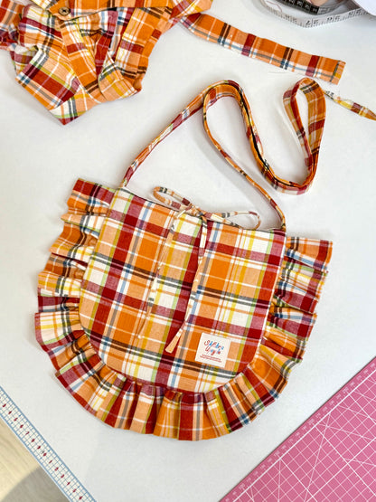 Ruffled Crossbody Bag (M Size | Sunrise Orange)