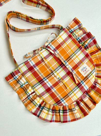 Ruffled Crossbody Bag (M Size | Sunrise Orange)