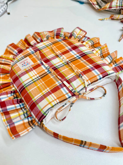 Ruffled Crossbody Bag (M Size | Sunrise Orange)