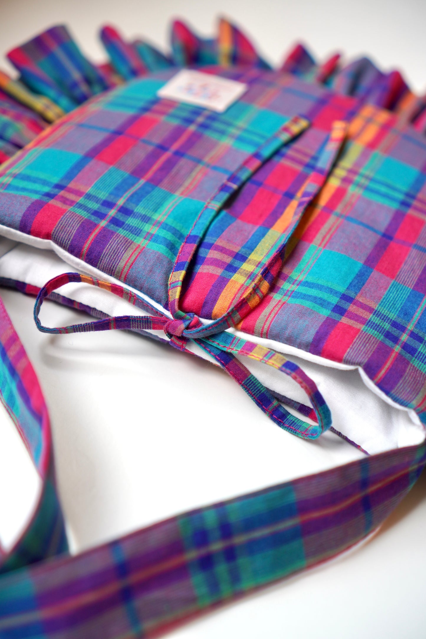 Ruffled Crossbody Bag (M Size | Purple Madras)