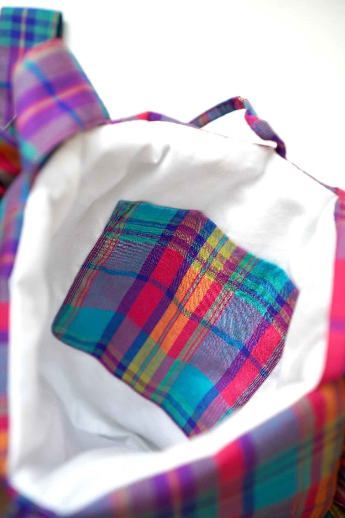 Ruffled Crossbody Bag (M Size | Purple Madras)