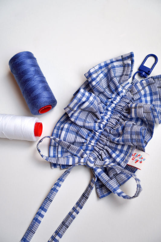 Ruffled Keychain | M size | Sky Blue