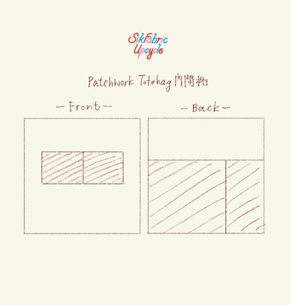 Patchwork Totebag (Navy Blue X Pink)