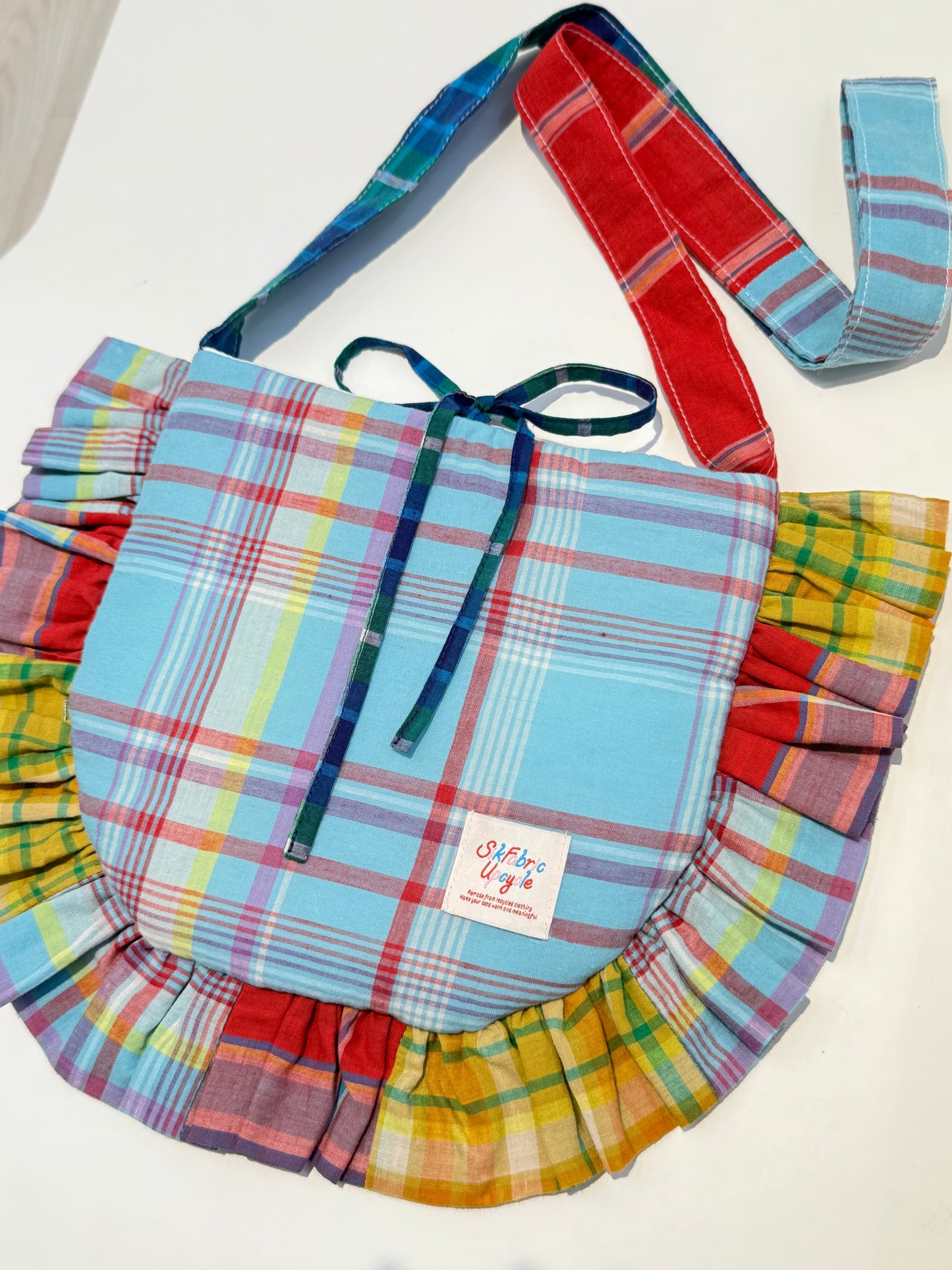 Ruffled Crossbody Bag (M Size | Blue, Red & Yellow)