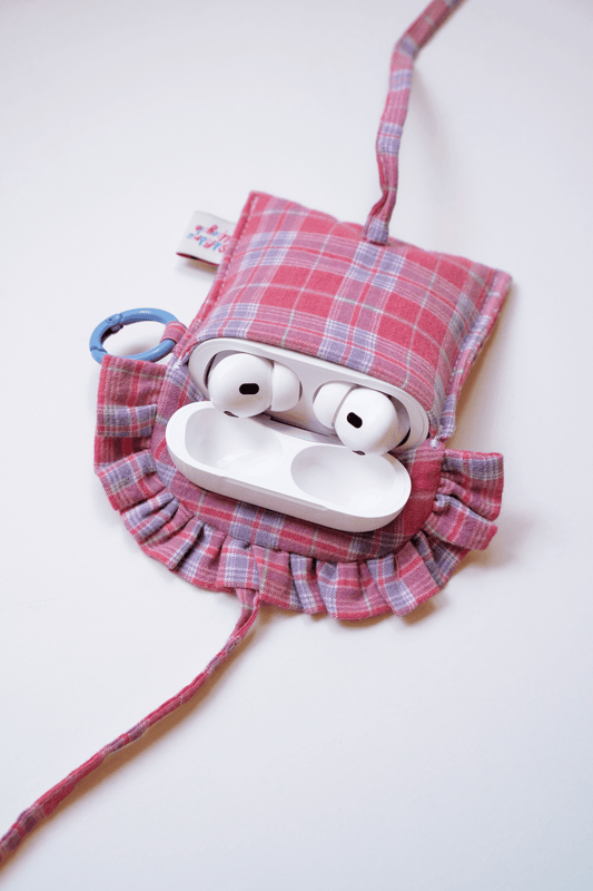 Ruffled AirPods Pouch （AirPods Pro2/Pro3 | 綁結款 | 粉紅色）
