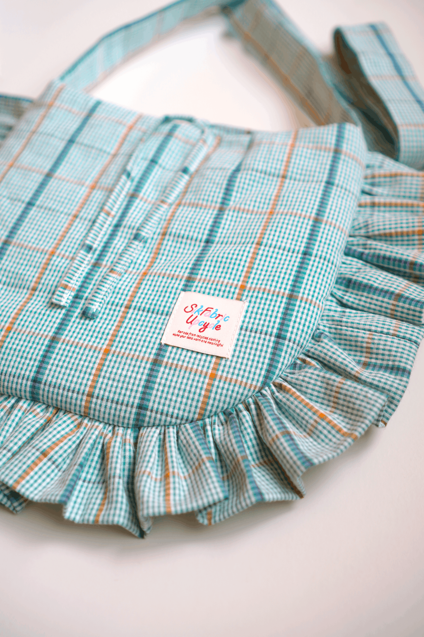 Ruffled Crossbody Bag (M Size | Green & Orange)