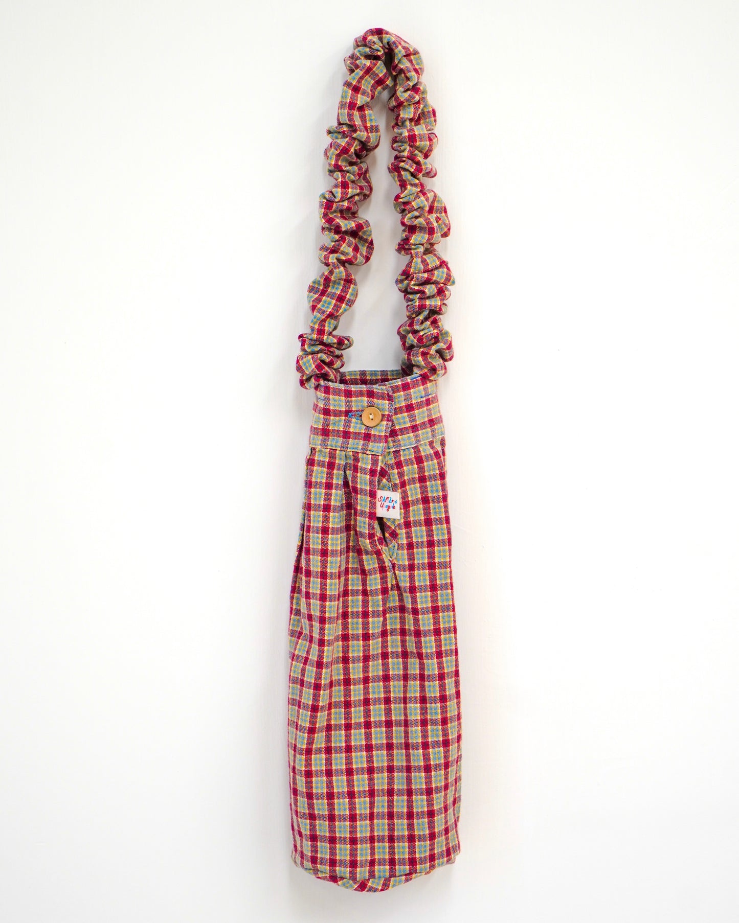 Sleeve Bottle Bag (Red with Yellow & Blue Stripes)