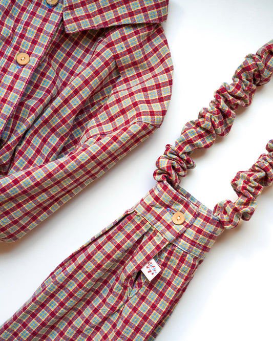 Sleeve Bottle Bag (Red with Yellow & Blue Stripes)