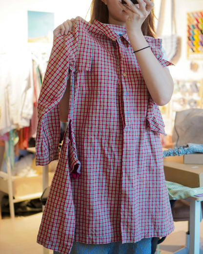 Sleeve Bottle Bag (Red with Yellow & Blue Stripes)